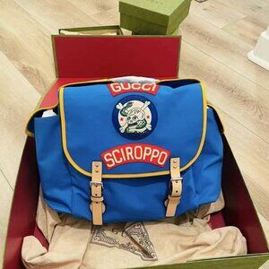NIB Authentic Gucci Canvas Childrens Sciroppo Patch Backpack